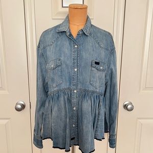 WE THE FREE by FREE PEOPLE denim babydoll top size XS